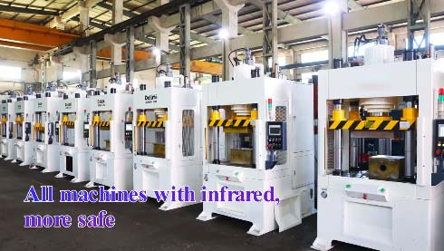 four column hydraulic press machine display